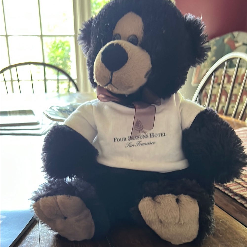 Special Four Seasons Hotel San Francisco Black and Cream Stuffed Bear